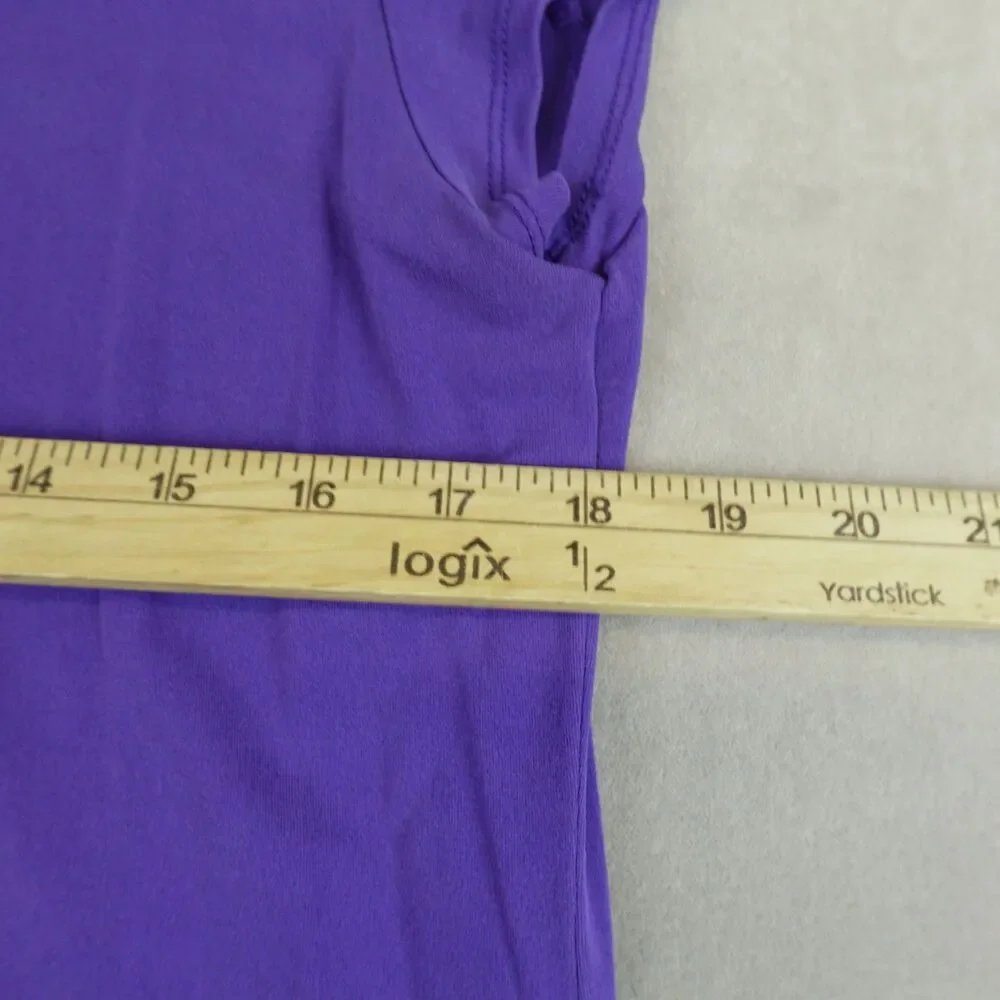Eileen Fisher Shirt 100% Silk Jersey Short Sleeve Scoop Neck Tee Purple Classic